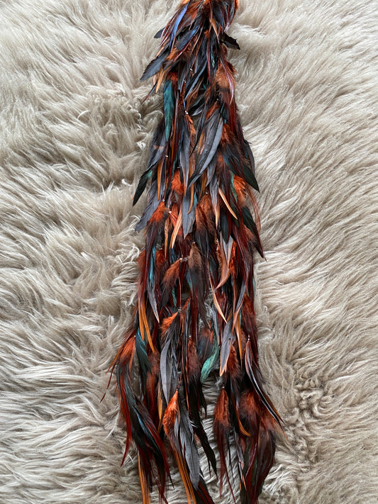 Feather Extensions - Coloured. Rustic brown