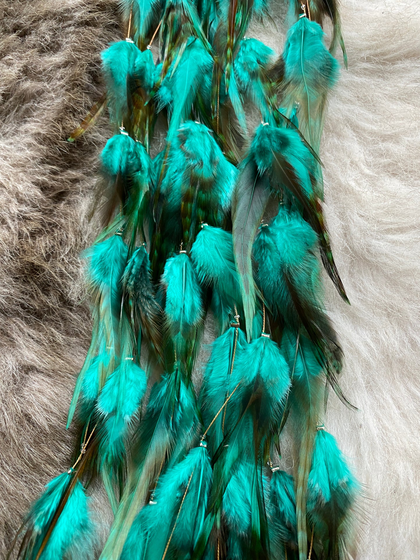 Feather Extensions - Coloured. Turquoise Oasis