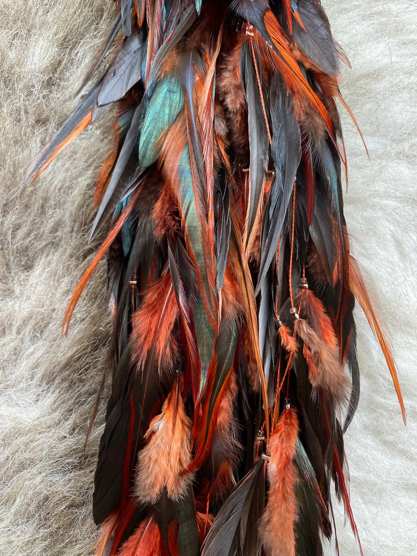 Feather Extensions - Coloured. Rustic brown