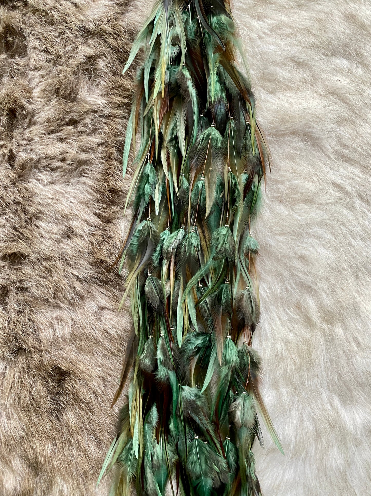 Feather Extensions - Coloured. Mystic Moss