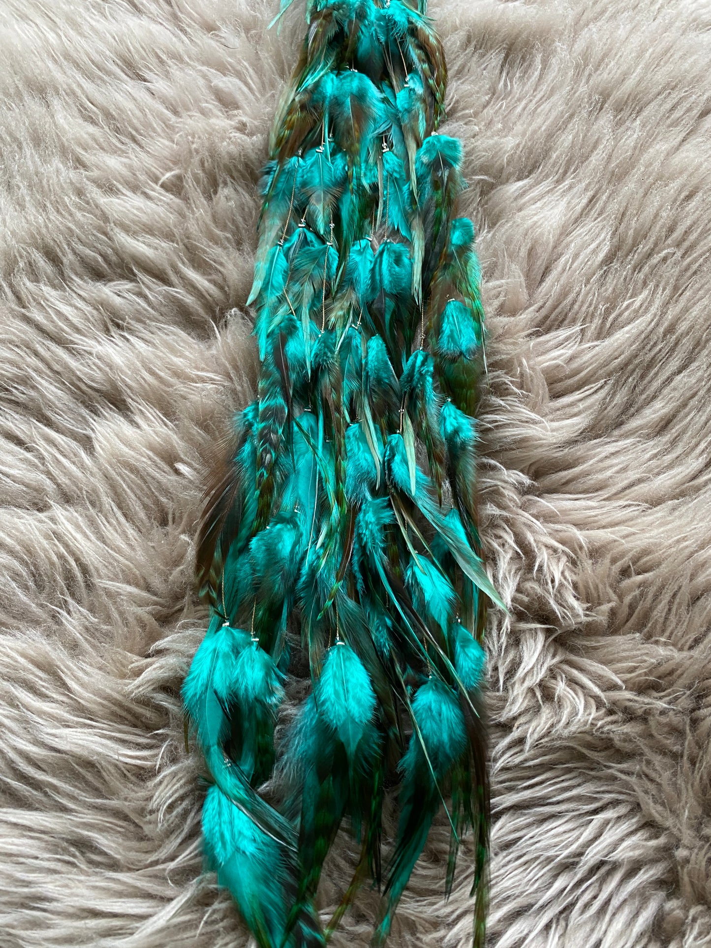 Feather Extensions - Coloured. Turquoise Oasis