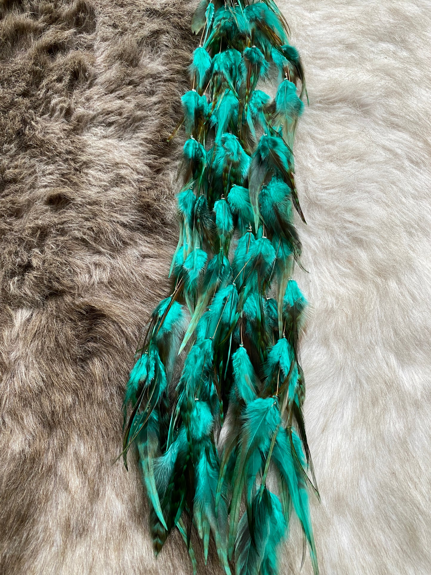 Feather Extensions - Coloured. Turquoise Oasis