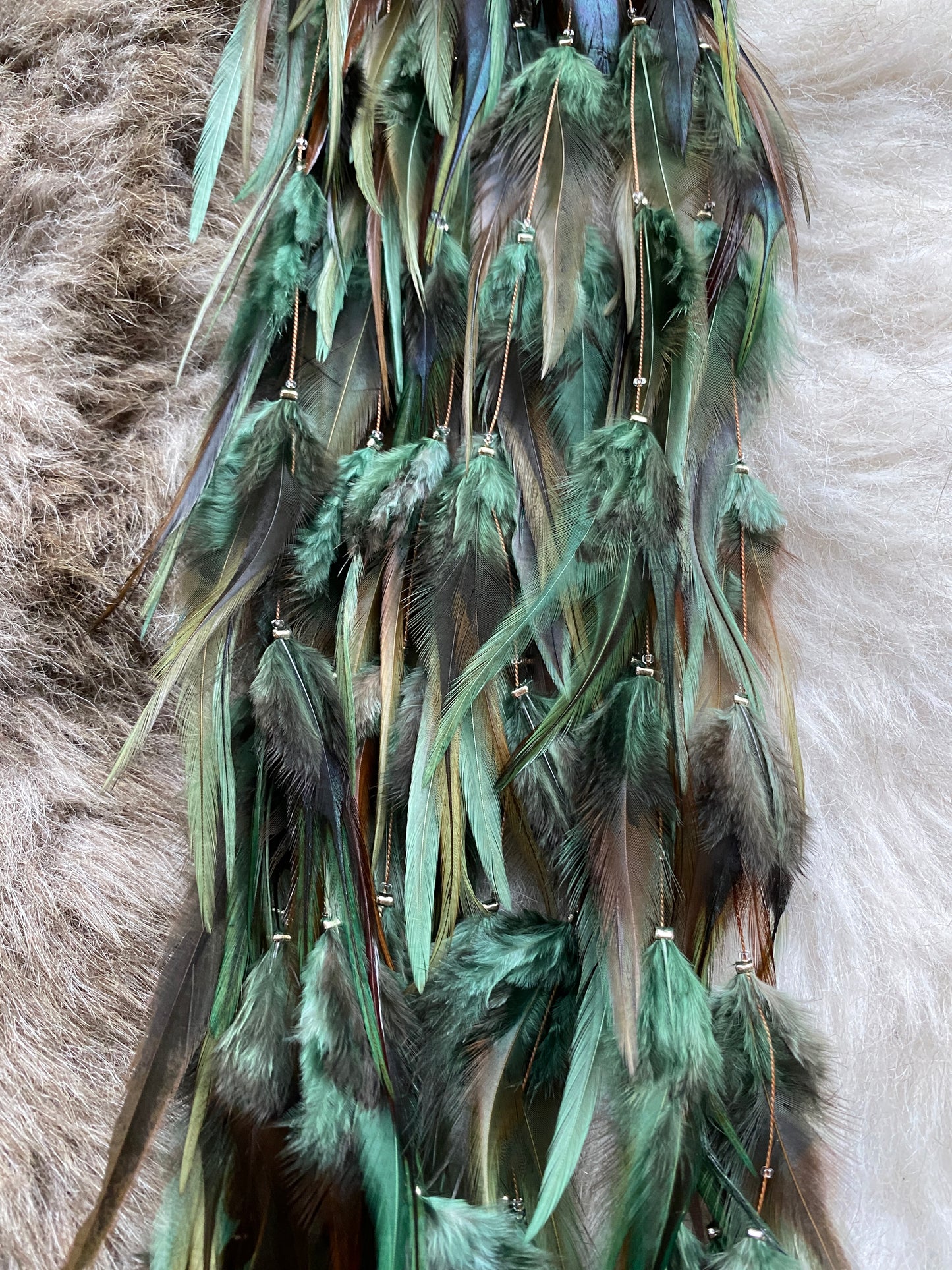 Feather Extensions - Coloured. Mystic Moss